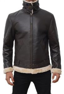 แจ็กเก็ตหนังแกะสำหรับผู้ชาย, แจ็กเก็ตหนังแท้ขนแกะแท้สำหรับผู้ชายสไตล์ระบายอากาศสบายๆสำหรับฤดูหนาว - Product Image 4