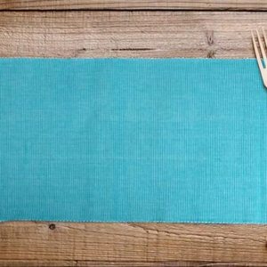 Napperon de table côtelé 100% coton coureur luxe moderne solide motif carré napperons en lin pour la maison hôtels mariages-tissé - Product Image 1