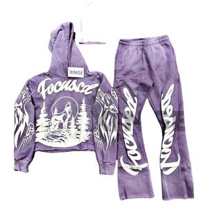 Ensemble de survêtement personnalisé pour homme, pantalon de jogging imprimé, coupe ample, grande taille, collection hiver - Product Image 1