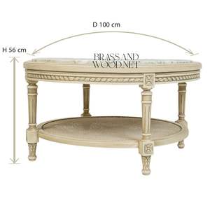 Table basse ronde de luxe avec plateau en marbre élégant et accents en laiton raffinés pour une décoration de salon élégante - Product Image 2