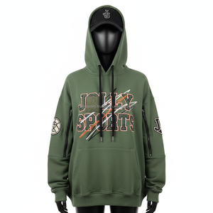 Alta calidad 340 GSM mezcla de algodón mujeres Sudadera con capucha de gran tamaño verde oliva 3D Puff bordado logotipo personalizado sudaderas básicas de las mujeres - Product Image 1