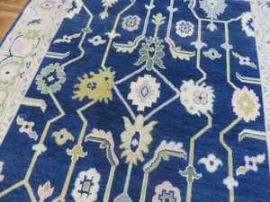 Oshak Elegant Design 8x10 <b>Wool</b> Rug Hariz Imperial with Abstract Pattern Luxury Antique <b>Yellow</b> and Blue Floor Cover for Room - Product Image 5