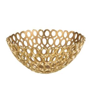 Bol en métal pour l'utilisation de bol de service décoration de maisons en gros personnalisé métal corail rond grand bol de service couleur or - Product Image 1