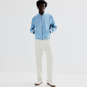 Men's <b>Zip</b>-<b>Up</b> Flight Bomber Jacket Solid Color Winter Outdoor Wear Stand Collar Pocket Decoration Jacket for men - Product Image 6