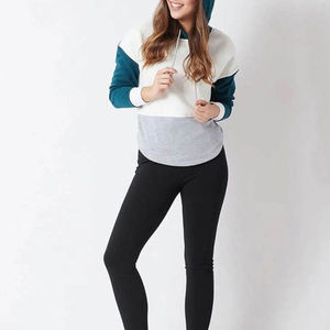 Wholesale Women Color Block Hoodies Custom <b>Patchwork</b> Long Sleeve Sweatshirts Oversized Pullover Casual Ladies Streetwear <b>Tops</b> - Product Image 3