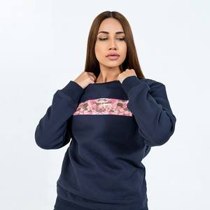 2025 nueva moda Color sólido tejido suéter de mujer sudadera para otoño cuello redondo Tejido estilo Casual logotipo frontal poliéster - Product Image 4
