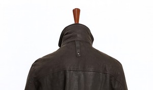Veste en cuir unisexe à col montant zippée, longue, marron, de qualité supérieure, écologique, DINO GOAT DEER |   Vêtements d'extérieur pour l'hiver |   OEM - Product Image 4