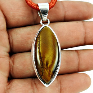 Fine Jewelry Wholesale Tiger Eye <b>Pendant</b> Necklace High Quality 925 Sterling Silver Marquise Shape <b>Charm</b> <b>Pendants</b> Necklace Women - Product Image 1