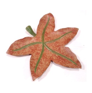 Alliage de métal de haute qualité brun brillant enduit feuille Designer plateau de table à manger - Product Image 6
