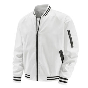 Chaqueta bomber ligera de estilo callejero para hombre, cuello levantado de color sólido, ropa de invierno más vendida, servicio OEM disponible - Product Image 2