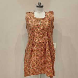 Robe d'été à fleurs en coton imprimé bloc Boho pour femme | Respirant confortable à la main en coton décontracté - Product Image 3