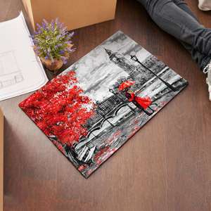 Couple With Red Umbrella Painting Rugs, <b>London</b> Rug, Red Umbrella Rugs,Goblen Rug - Product Image 2