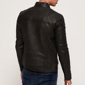 Logotipo personalizado de alta calidad, nuevo diseño 100%, abrigo suave y cálido, nuevos hombres de talla grande, cuello sentado, estilo de bolsillo, chaqueta de cuero para hombres - Product Image 3