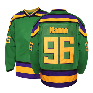 Maillot de hockey sur glace personnalisé en polyester respirant avec logo frontal, chemise uniforme à manches longues, nom de l'équipe, numéro du joueur - Product Image 1