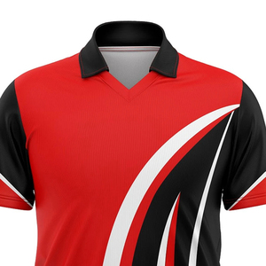 Men's <b>Cricket</b> Uniform Set Red Black <b>White</b> Gradient Quick Dry Polyester Sportswear Kit for Adults - Product Image 6