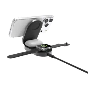 Cargador Inalámbrico Quantum 3 en 1, Almacenamiento Inteligente y Organización, Gadgets Sostenibles - Product Image 4