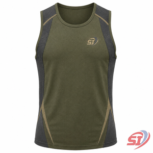 Camiseta sin mangas de malla para gimnasio para hombre, de primera calidad, para entrenamiento, del fabricante - Product Image 1