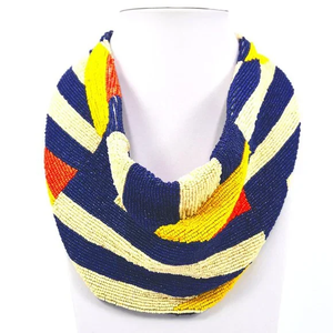 สร้อยคอผ้าพันคอลูกปัดพร้อมเมล็ดลูกปัดปักสีสันสดใสเมล็ดพันธุ์ลูกปัดสร้อยคอพร้อมรูปแบบการปักที่ไม่เหมือนใคร - Product Image 5