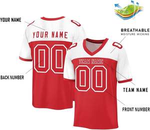 Maillot de football américain en polyester à séchage rapide personnalisé OEM avec rayures sur les manches Logo de l'équipe de grande taille Sublimation du numéro de nom - Product Image 2
