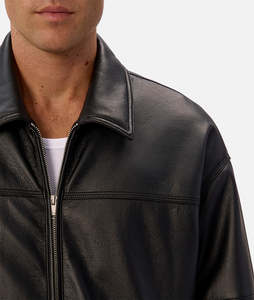 Veste en cuir élégante et confortable à col montant, coupe décontractée, respirante, pour hommes, meilleure qualité, coupe moderne, coupe-vent, veste pour hommes - Product Image 5