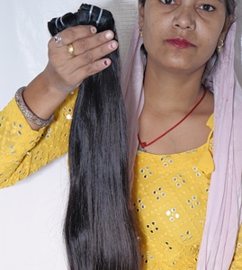 100% Cuticule Aligné Vierge Indien Vietnamien Temple Remy Cheveux Raides Bundles Non Transformés Noir Vague Profonde Aucun Cheveux Humains - Product Image 4