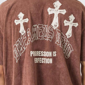 เสื้อยืดผ้าฝ้าย 100% ล้างสีแบบ Acid Wash สไตล์วินเทจ นุ่มสบาย เหมาะสำหรับสตรีทแวร์ เป็นมิตรกับสิ่งแวดล้อม แห้งเร็ว ปรับแต่งโลโก้ด้านหน้าได้ ผลิตจากโรงงานโดยตรง - Product Image 6