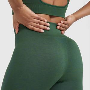 Nueva llegada ropa deportiva entrenamiento Fitness cintura elástica gimnasio motorista sudor pantalones cortos sin costuras mujeres Scrunch Yoga pantalones cortos - Product Image 5
