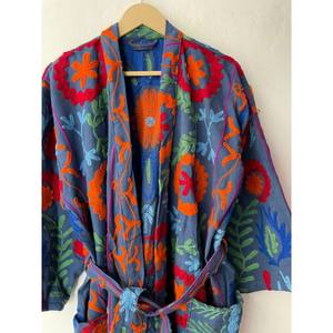 Broderie Boho Suzani Kimono Manteau À La Main Style Indien Hiver Pardessus Long Hiver Peignoir Tissé Style Bohème Femmes - Product Image 4