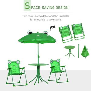 Ensemble de table et chaises pliantes en métal pour enfants, avec parasol, portable, pour camping, plage, pêche, pique-nique, salon - Product Image 4