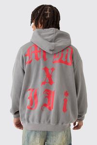 Fabricant de vêtements de ville personnalisé Sweat à capuche unisexe surdimensionné en coton respirant thermique anthracite délavé à l'acide imprimé sur mesure 100% coton - Product Image 2