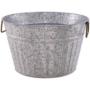 Indian Handmade Eco-Friendly Iron Galvanized Planter <b>Tub</b> Metal Handle Vintage Classic Design for Home Outdoor <b>Garden</b> Planters - Product Image 2