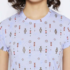 Camiseta de Verano para Mujer, Hecha en Pakistán, 100% Algodón, Sublimada, con Diseño y Logotipo Personalizados, Secado Rápido, Transpirable, Alta Calidad, MOQ Bajo - Product Image 6