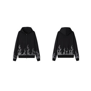 Haute qualité vêtements d'extérieur fermeture éclair sweat à capuche hommes hiver manches longues couleur unie sweats à capuche - Product Image 1