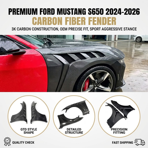 Nouveautés - Aile en fibre de carbone style GTD avec design ventilé pour Ford Mustang S650 2024-2026 PAIRE S9 - Product Image 2