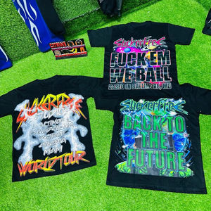 Camisetas de algodón 100% para hombre, Top corto con estampado de secado rápido DTF, Color negro cómodo con cuello redondo y mangas cortas, ropa de talla grande - Product Image 4