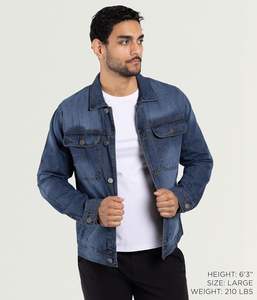 New Arrival Solid Color <b>Denim</b> <b>Jacket</b> For Men Premium Quality Custom Logo OEM Branded Jean Outerwear Bulk Factory Direct Supply - Product Image 2