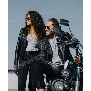 Gants de moto motard doigts complets écran tactile poignet élastique fabriqué à partir de cuir de mouton véritable à l'intérieur de la doublure polaire - Product Image 3