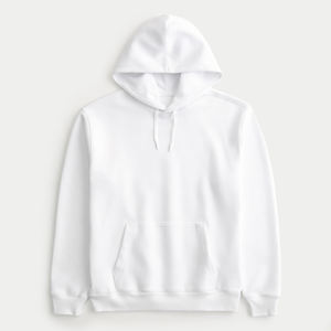 Ropa de calle al por mayor, sudadera de algodón orgánico 100% con logotipo liso para hombre, Sudadera con capucha Unisex de gran tamaño de lana en blanco para hombre, Jersey - Product Image 3