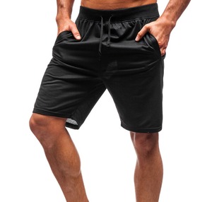 Shorts de sport pour hommes 100 % coton, personnalisables avec logo frontal, couleur unie, écologiques, séchage rapide, respirants, taille élastique, taille mi-haute - Product Image 3