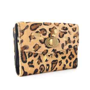 Cartera de Piel de Vaca de Lujo con Estampado de Leopardo, Hecha a Mano, de Cuero Genuino, Diseño Occidental, Estilo Boho, Tarjetero con Cierre de Botón - Product Image 2