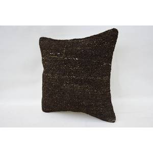 Brown Wool Kantha Patchwork <b>Pillow</b> 12x12 Inch Vintage Embroidered Woven Printed Rustic Living Room Throw <b>Pillow</b> for Home Use - Product Image 3