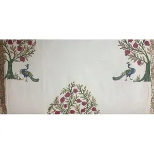 Vinayakam Exports Hand Block Printed White Soft Filling Square Cotton Reversible Dohar <b>Double</b> <b>Bed</b> Blankets - Product Image 3