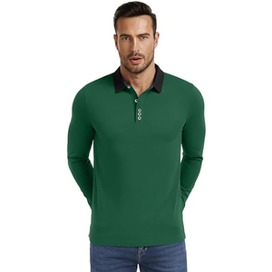 Chemise à manches longues pour homme en gros, impression personnalisable, couleur unie, haute qualité, respirante, décontractée, tendance - Product Image 1