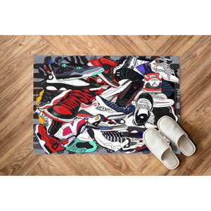 Alfombra Moderna con Estampado de Grafiti: Diseño Único para Entrada o Sala de Estar, Alfombra Delgada No Tejida - Product Image 1