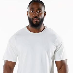 เสื้อยืดผู้ชายสีขาวติดตั้ง Raglan-ผ้าฝ้าย94%, สแปนเด็กซ์6%, คอกลม, แขนสั้น - Product Image 5