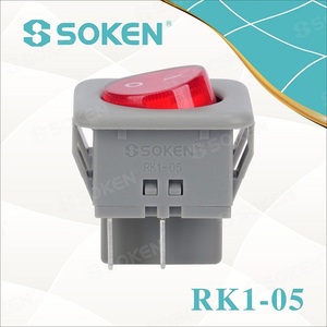 SOKEN RK1-05 dpst Rocker chuyển đổi mô hình điều khiển 250V T85 PA66 vật liệu đèn ON-OFF chức năng chứng nhận toàn cầu - Product Image 5