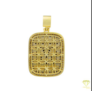 Venta al por mayor Hip Hop Jewelry Ice Out 925 Sterling Silver Plated VVS Moissanite Diamond Square Pendant para hombres - Product Image 2