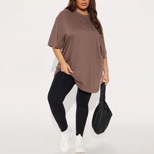 Nouveauté, t-shirts à manches courtes en coton 100% tricoté, logo sur le devant, style streetwear décontracté, surdimensionné, vente en gros, taille plus - Product Image 5