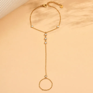 สร้อยข้อมือทำด้วยมือสุดหรูพร้อมสีทึบดีไซน์เรียบง่ายชุบทอง18K 304เครื่องประดับสแตนเลสจำนวนมาก - Product Image 4