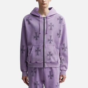 Sweat à capuche unisexe en polaire chaude avec détails en strass, mode streetwear d'hiver, vente en gros pour les acheteurs en gros - Product Image 4